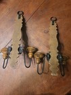 Vintage 1970 s Wood And Metal Wall Sconces Det Of 2