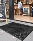Dexi Rubber Front Door Mat 19x30 Black Non Slip Entrance Floor Rug