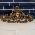 Antique Victorian Brass Fireplace Fender Crest Ornate Rococo Scrollwork 1800s
