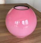Bubble Gum Pink Victorian Gwtw Cased Glass Globe Lamp Shade - 4    Fitter - Read