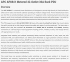 Apc Ap8841 200 208v 30a Metered Rack Pdu