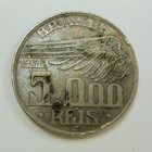 Brazil 1936 5000 Reis Silver Coin  Free Shipping In Usa