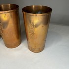 Vintage West Bend Solid Copper 10 Oz Tumblers Set Of 4 Mid Century Wheat Pattern