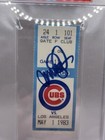 Ryne Sandberg Signed 1983 Rookie Year Cubs Ticket  Psa Certified 