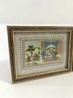 Set Of 2 Vintage Persian Miniature Paintings On Bone Marquetry Khatam Frames