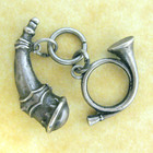 Antique Austrian 800 Silver Hunter s Horn And Powder Horn Charms