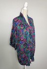 Victorias Secret Vtg Silk Floral Kimono 3 4 Sleeve Button Shirt Dress Robe Os