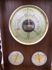 Vtg Wood Weather Station Thermometer Hygrometer Barometer 9 5 8    Manual Untested