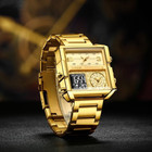 Men Watch Quartz Digital Led Luminous Week Sport Stainless Steel Wrist Watches