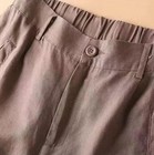 Womens Long Shorts Cotton Linen Knee Length With Pockets Lightweight Loose New
