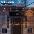3 75hp Folding Treadmill Electric Running Machine W bluetooth App Self-standing