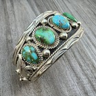 6 75  Sonoran Turquoise Cuff Bracelet  Sterling Silver Navajo Darrell Morgan  6