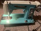 Brother Vintage Sewing Machine Ha4b2 Model 260 Super Streamliner Aqua Video