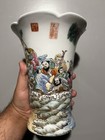 Antique Chinese Vase Hand Painted Normal Wear And Tear  Minor Glaze Defects 