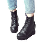 Fashion Womens Wedge Heel Platform Ladies Lace Up Ankle Boots Shoes Size 4-10 5