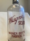 Vintage Seltzer Soda Water Bottle Wagner   s Bottling Works Madison Illinois Red