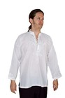 Moroccan Men Tunic Shirt Cafan Casual Handmade Embroidered Cotton X- Large White