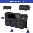 10 Drawers Black Dresser Usb Port Adjustable Led Wide Storage Cabinet Organizer