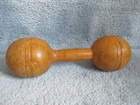 2 Colored Wood Juggling Pins   3 Barbells 1 Antique Narragansett Machine Co