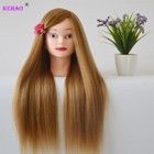 Doll Head For Hairstyles Mannequin Head With Synthetic Long Hair Training Head 