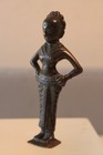 Ancient Indian Patinated Bronze Female Figure 19th Century Ad