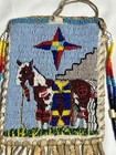 Vintage Native American Indian Beaded Fringe Leather Tobacco Medicine Pouch