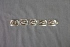 1940s Max Rieg Sterling Silver Modernist Floral Panel Bracelet Handwrought