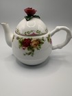 Royal Albert Old Country Roses Mini Teapot Rose Finial Bone China England