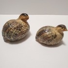 Set Of 2 Vintage Brown Ceramic Quails Pheasant Birds Figurines Made In Japan