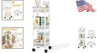 Versatile 3-tier Rolling Cart With Lockable Wheels - Elegant Kitchen Organizer