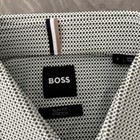 Hugo Boss Green White Dress Shirt Lightweight Poly Geo Print Slim Fit Sz S Nwt