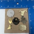 7 Vintage Mcdonald   s Crew Member Lapel hat Pins 