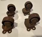 4 Antique Payson  66 Cast Iron Swivel Casters Industrial Wheels Fant Look Patina