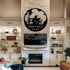 Personalize Halloween Haunted Castle Monogram Metal Sign welcome Sign