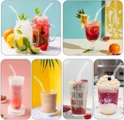 12 Pack Reusable Glass Straws - 8  X 8 Mm For Smoothies  Milkshake  Tea  Juice