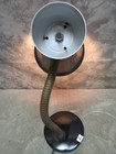 Vintage Mid Century Atomic Light Gooseneck Adjustable Punched Metal Cone Lamp  2