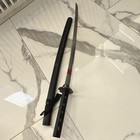 Replica Sword Metal Blade Black Plastic Handle Red Markings Ambidextrous