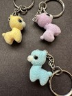 Set Of 3 Plush Llama Keychains Pastel Colors Bag Key Accessory
