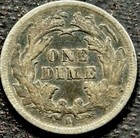 1876-s Seated Liberty Dime Choice Xf Original    