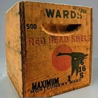Rare Vintage Montgomeryward Red Head 20 Gauge Ammo Wood Crate Variant   60-1692