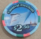 Carnival Freedom  2 50 Cruise Ship Casino Chip The Babylon Beautiful Design