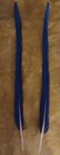 2 Blue   Gold Parrot Tail Feathers 19 Inches