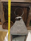 Vintage Rustic Farmhouse Metal Tin  Lantern Light Candle Holder