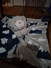 Baby Essentials Teddy Bear Tan Blue Security Blanket Lovey Snuggler
