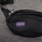 Jansport Fifth Avenue Fanny Pack Black Polyester Travel Waist Belt Bag Unisex