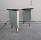 Vintage Mid Century Modern Industrial Tanker Desk Table - Green Steel Metal M44