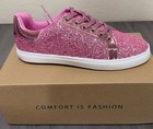 Idifu Women s Glitter Sneakers Pink Sequin Tennis Shoes  Size 9 5