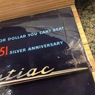 1951 Pontiac Dealer Sales Binder     Silver Anniversary Catalog W  Paint Chips Oem