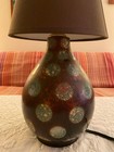 Marcelo Prado Studio Pottery Lamp La Vida Verde Peru Brown Turquoise 12  Base