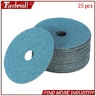 Findmall 25pcs 4 5 x7 8  36 Grit Zirconia Resin Fiber Sanding And Grinding Discs